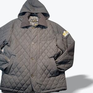 NFL Super Bowl 50 BDA Quilted 3 In 1 Field Jacket Broncos Panthers Hooded XL